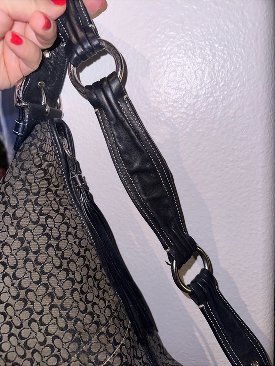 Authentic COACH Signature Y2K One Shoulder Hobo Bag Canvas & Leather